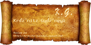 Kránitz Gyöngyi névjegykártya