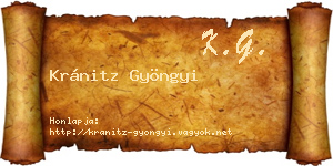 Kránitz Gyöngyi névjegykártya