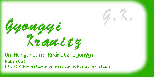 gyongyi kranitz business card